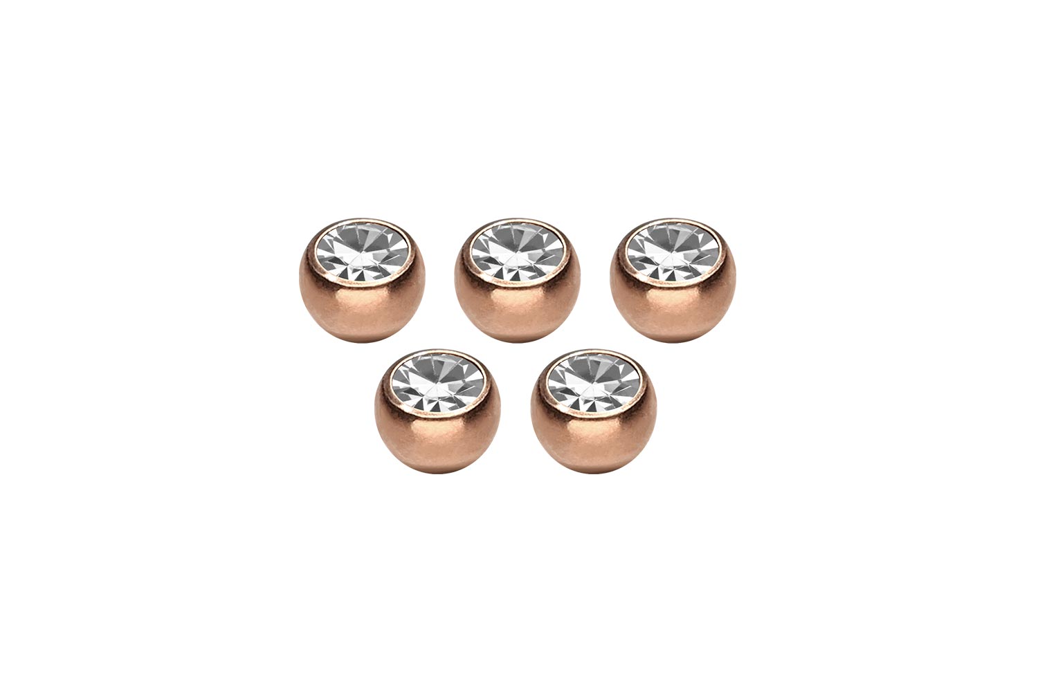 SET Chirurgenstahl Schraubkugel KRISTALL von Piercingline